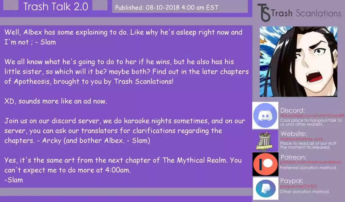Apotheosis Elevation to the status of a god Ch. 64 Hidden Killing Intent
