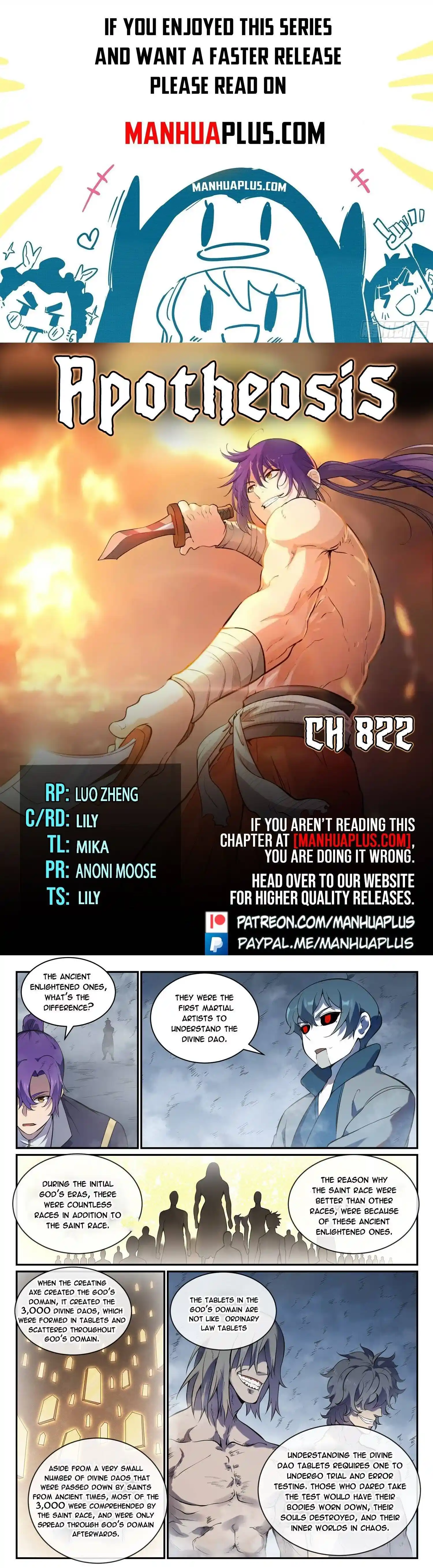 Apotheosis - Elevation to the status of a god Chapter 822
