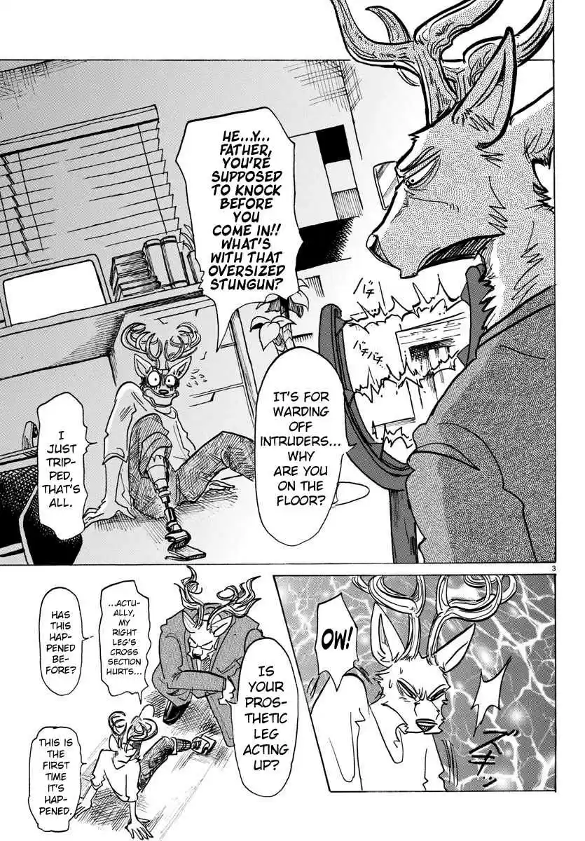 Beastars Ch. 130 His Lead Colored Prosthetic Leg is Sometimes Rainbow Colored Under the Sun