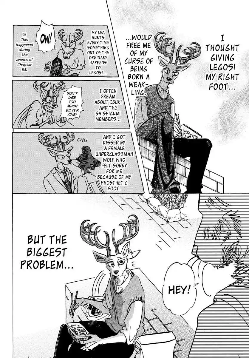 Beastars Ch. 130 His Lead Colored Prosthetic Leg is Sometimes Rainbow Colored Under the Sun