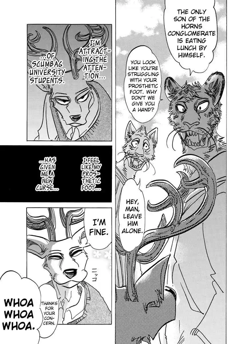 Beastars Ch. 130 His Lead Colored Prosthetic Leg is Sometimes Rainbow Colored Under the Sun