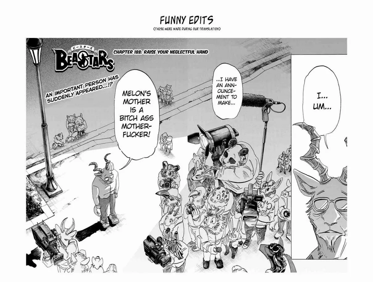 Beastars Ch. 188 Raise Your Neglectful Hand