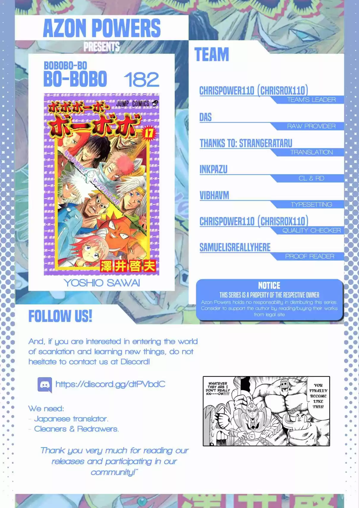 Bobobo bo Bo bobo Vol. 17 Ch. 182 Muscular Muscle