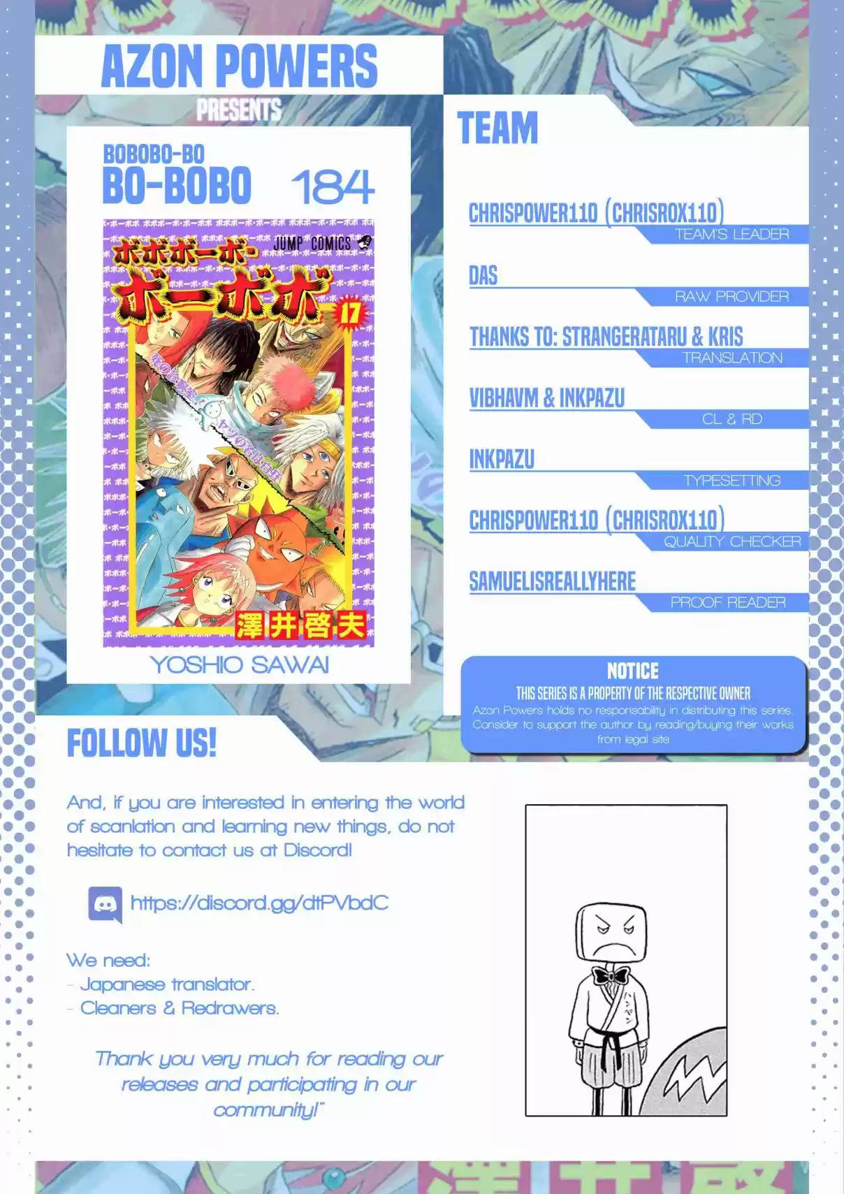 Bobobo bo Bo bobo Vol. 17 Ch. 184 Deadly Examining Room! His Name Is Byakkyou