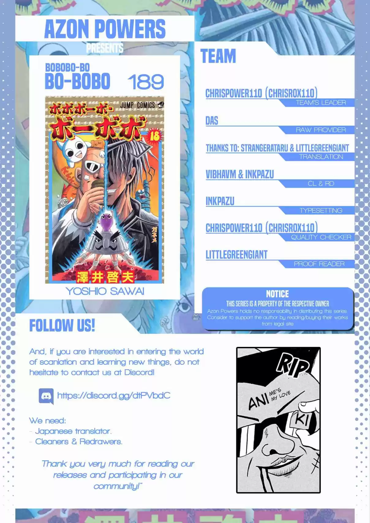 Bobobo bo Bo bobo Vol. 18 Ch. 189 Decisive Hair Battle