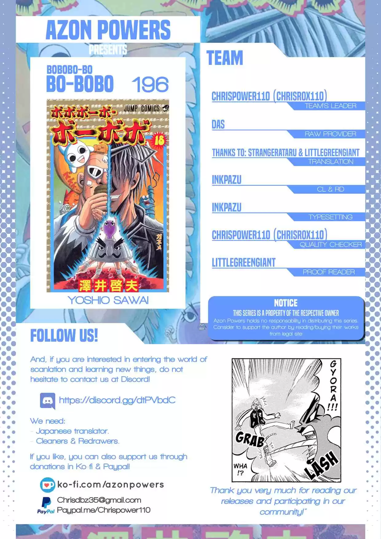 Bobobo bo Bo bobo Vol. 18 Ch. 196 Hatenko Vs. Bo BoBo