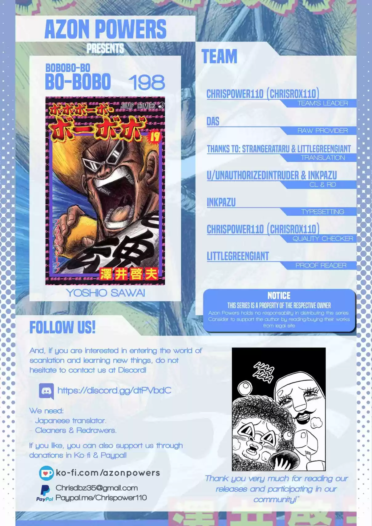 Bobobo bo Bo bobo Vol. 19 Ch. 198 Bi bibi Sentai * Takoyaki Battle!