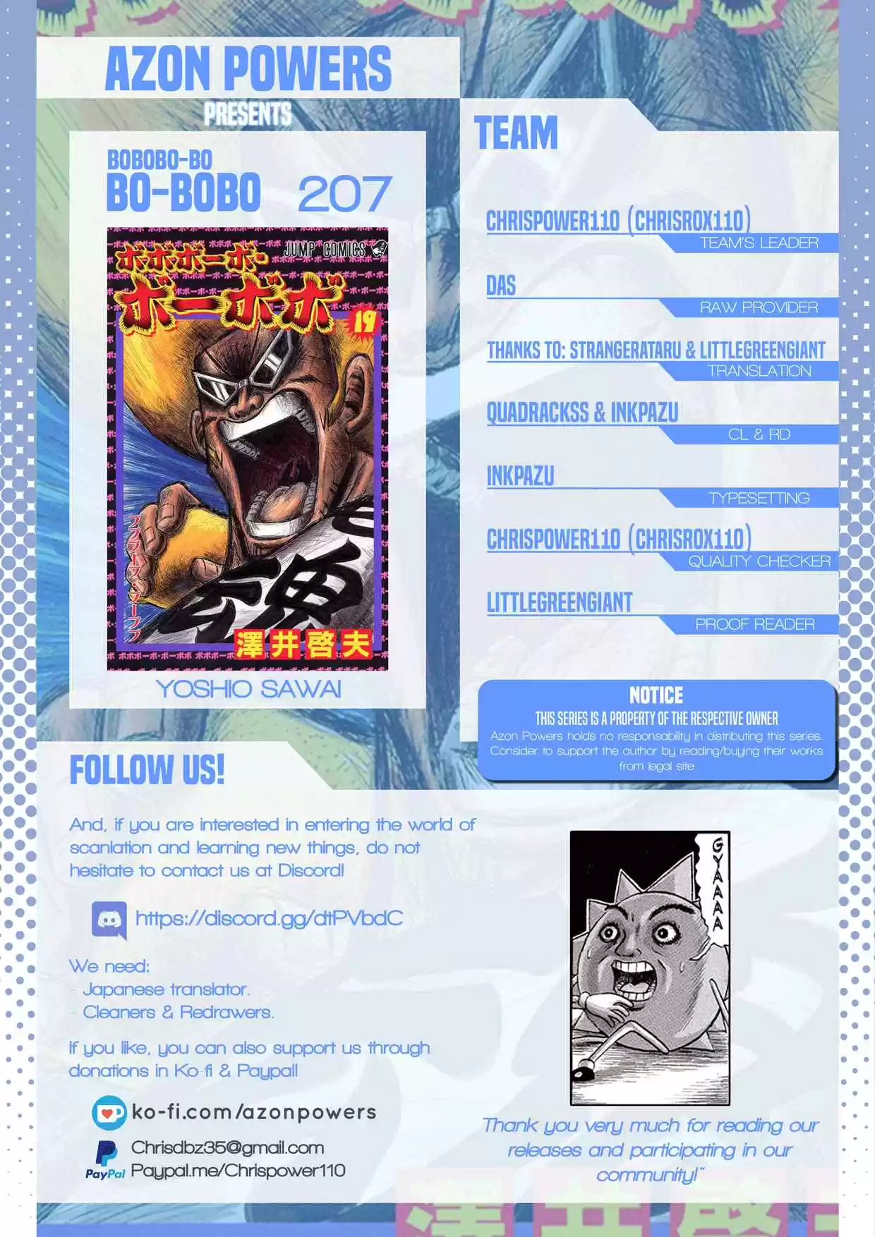 Bobobo bo Bo bobo Vol. 19 Ch. 207 Hair Peace