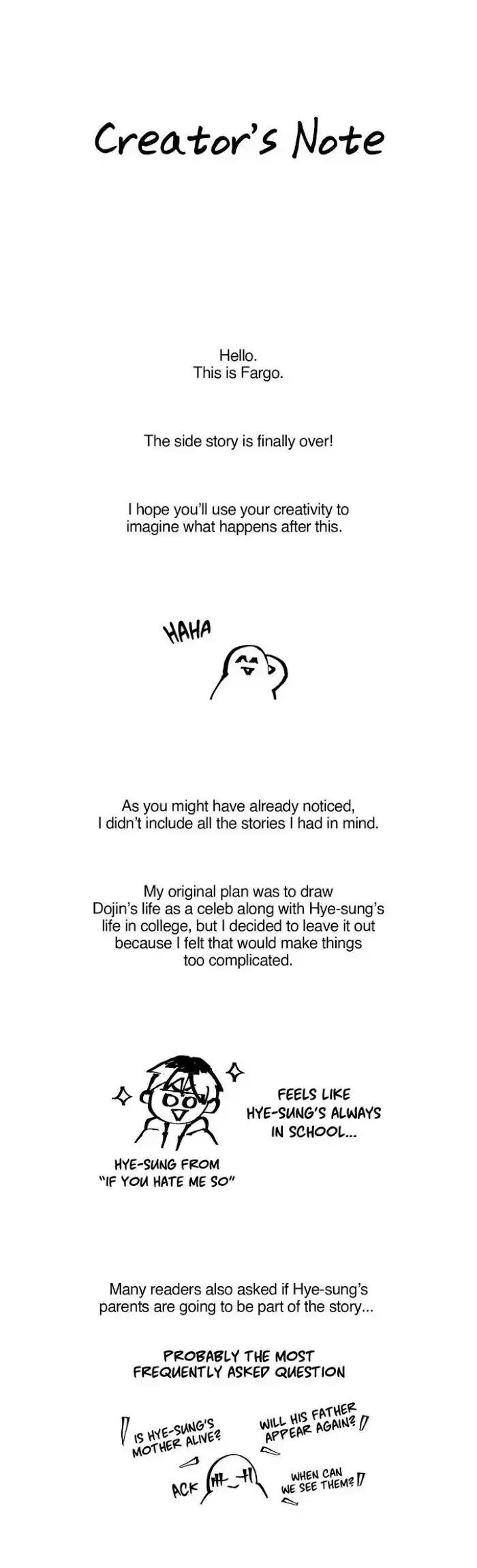 Chapter 72.5 : Creator's Note (Epilogue..