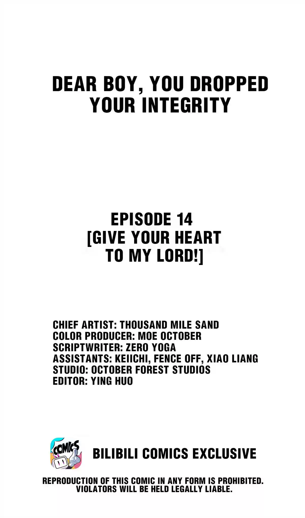 Dear Boy, You Dropped Your Integrity 14 Give Your Heart To My Lord!