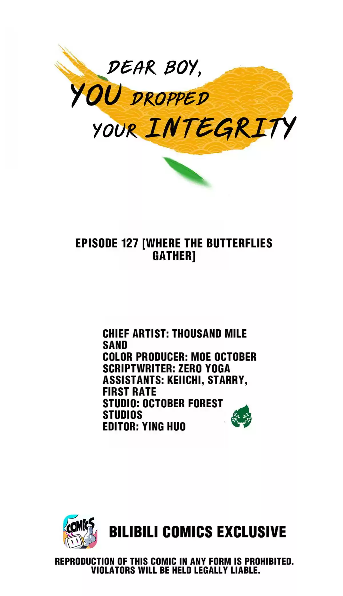 Dear Boy, You Dropped Your Integrity 143