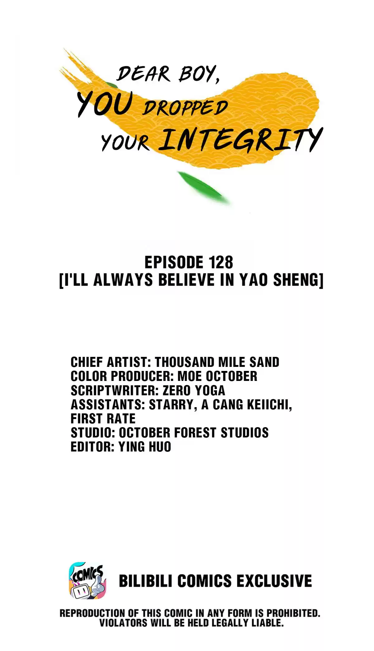 Dear Boy, You Dropped Your Integrity 144