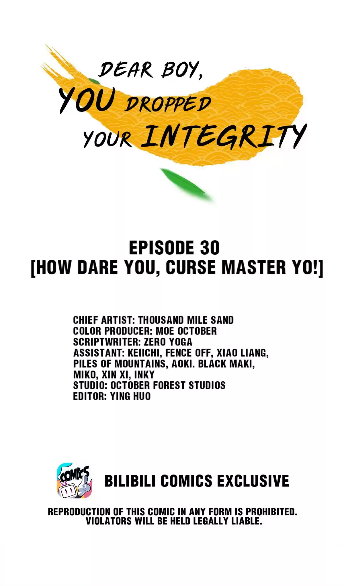 Dear Boy, You Dropped Your Integrity 30 How Dare You, Curse Master Yo!