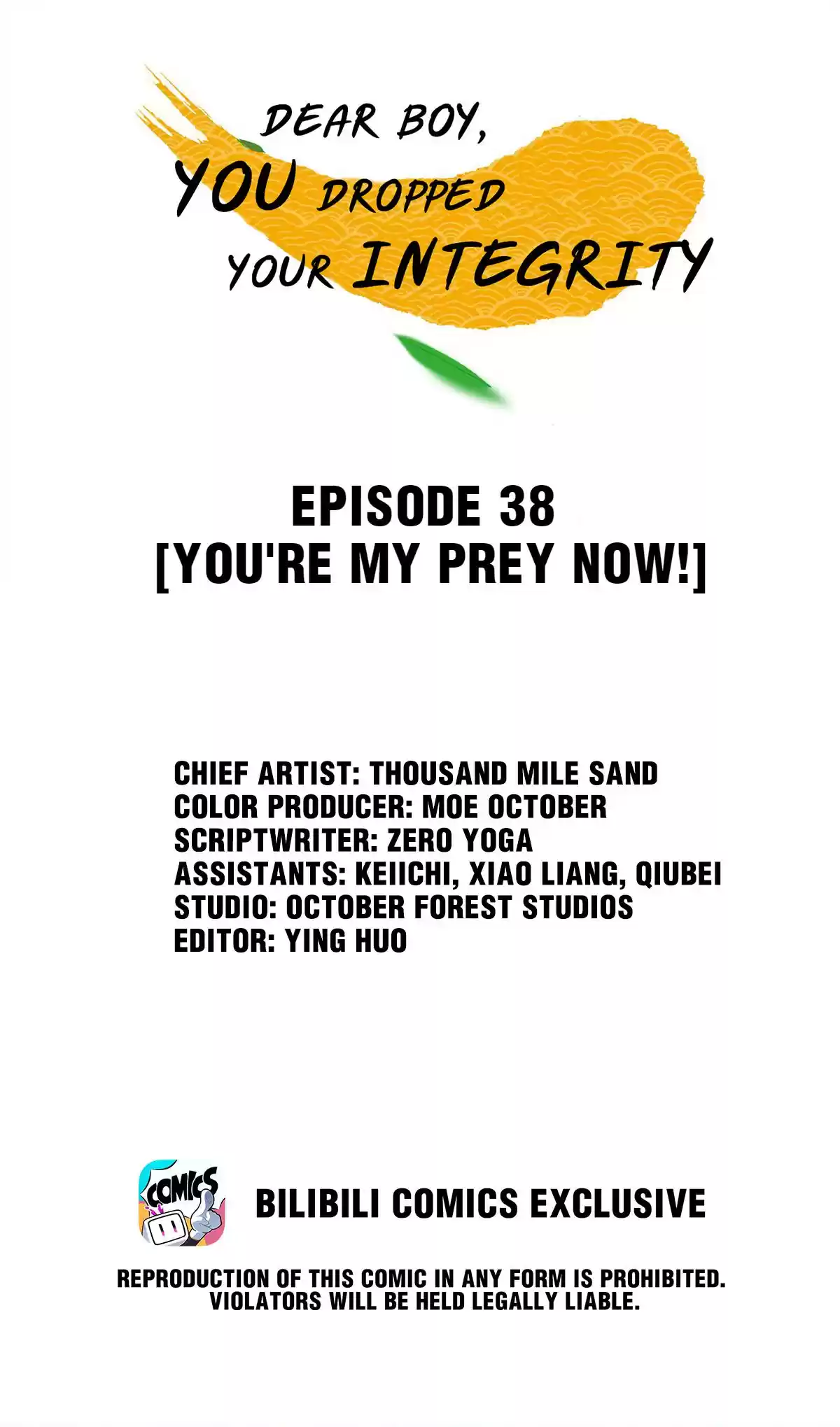 Dear Boy, You Dropped Your Integrity 38 You're My Prey Now!