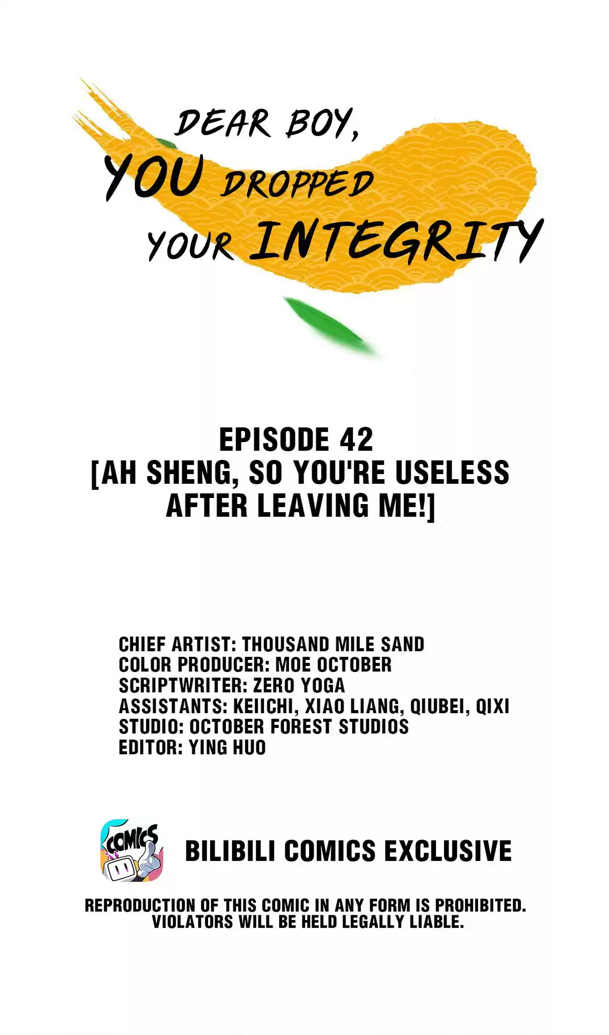 Dear Boy, You Dropped Your Integrity 43 Ah Sheng, So You're Useless After Leaving Me!