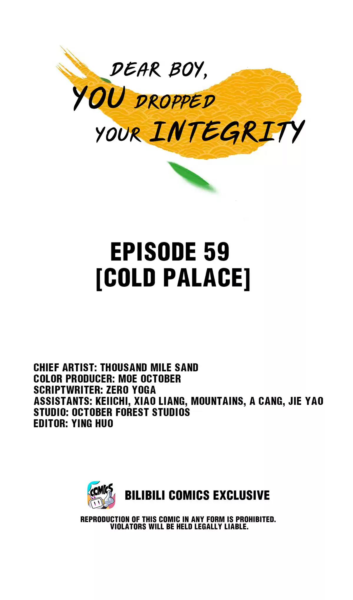 Dear Boy, You Dropped Your Integrity 62 Cold Palace