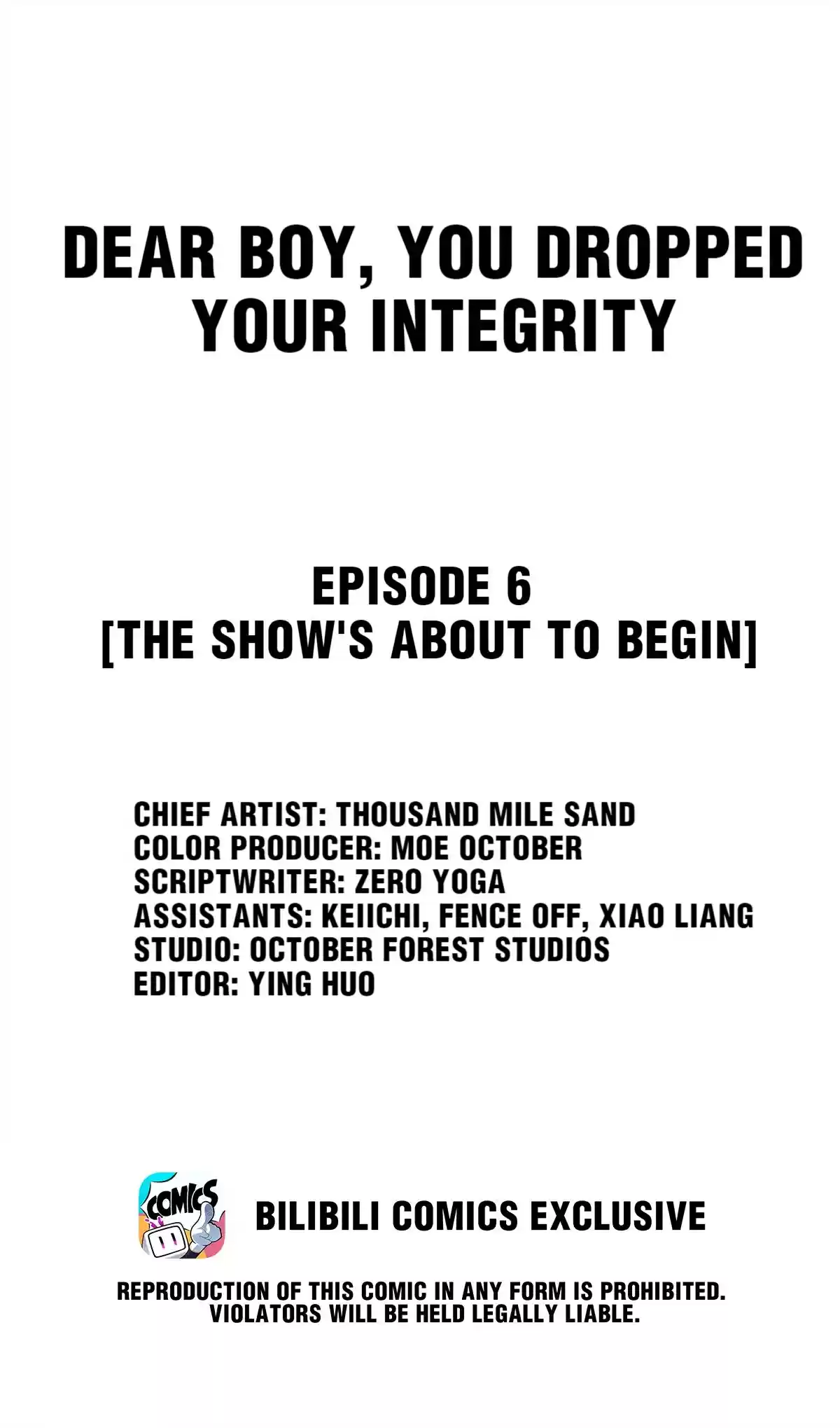 Dear Boy, You Dropped Your Integrity Chapter 6: The Show's About To Begin