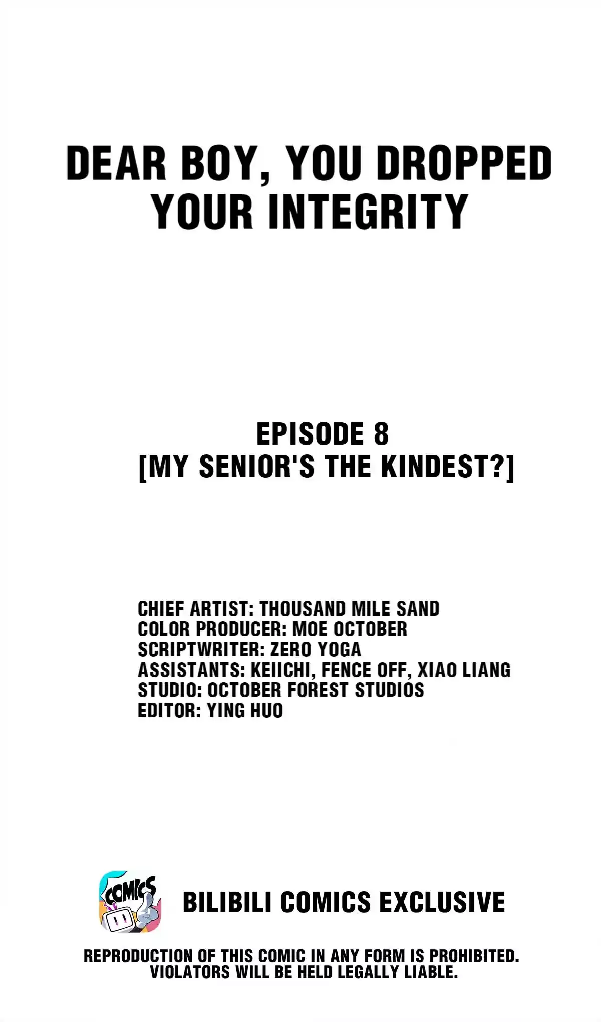 Dear Boy, You Dropped Your Integrity Chapter 8: My Senior's The Kindest?