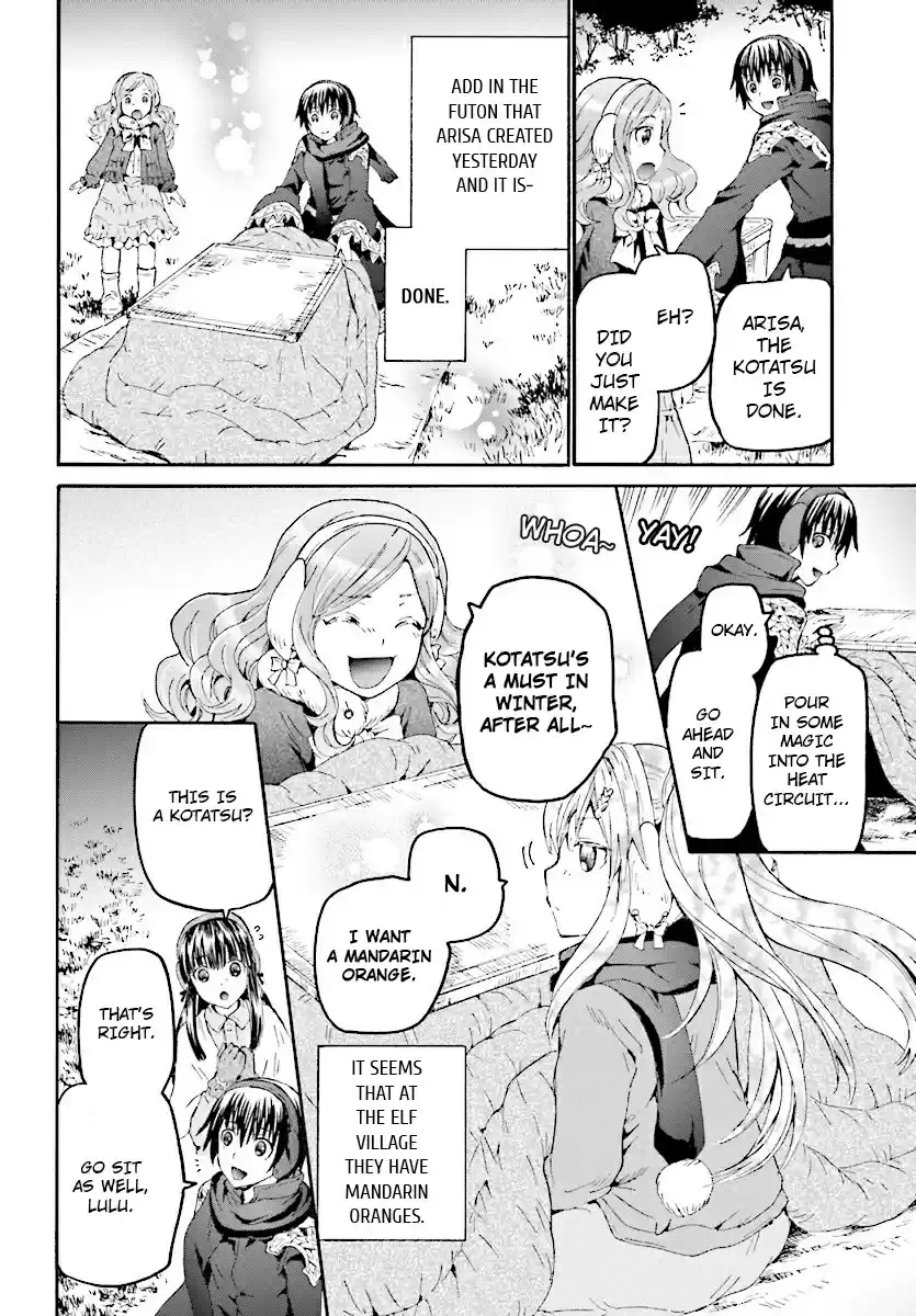 Death March kara Hajimaru Isekai Kyousoukyoku Ch. 46 Sampling Food, the Kotatsu and a Holy Inscription