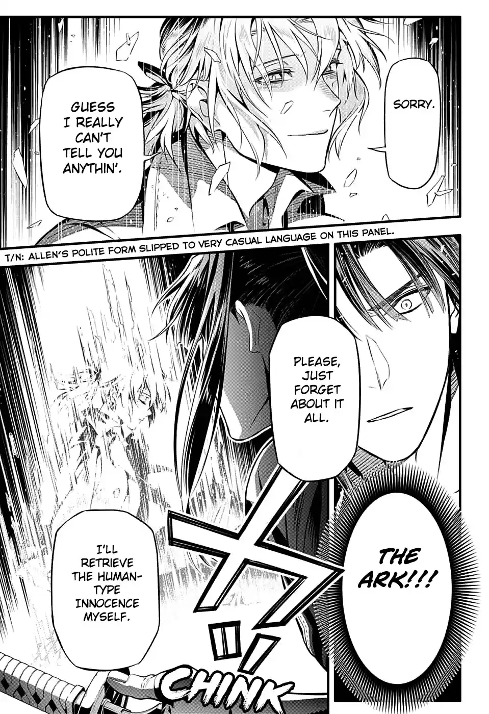 D.Gray man Ch. 229 Saying Goodbye to A.W Concealment and Confidant