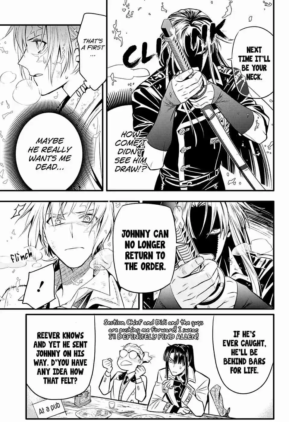 D.Gray man Ch. 230 Saying Goodbye to A.W Tear Tracks in the Flickering Light