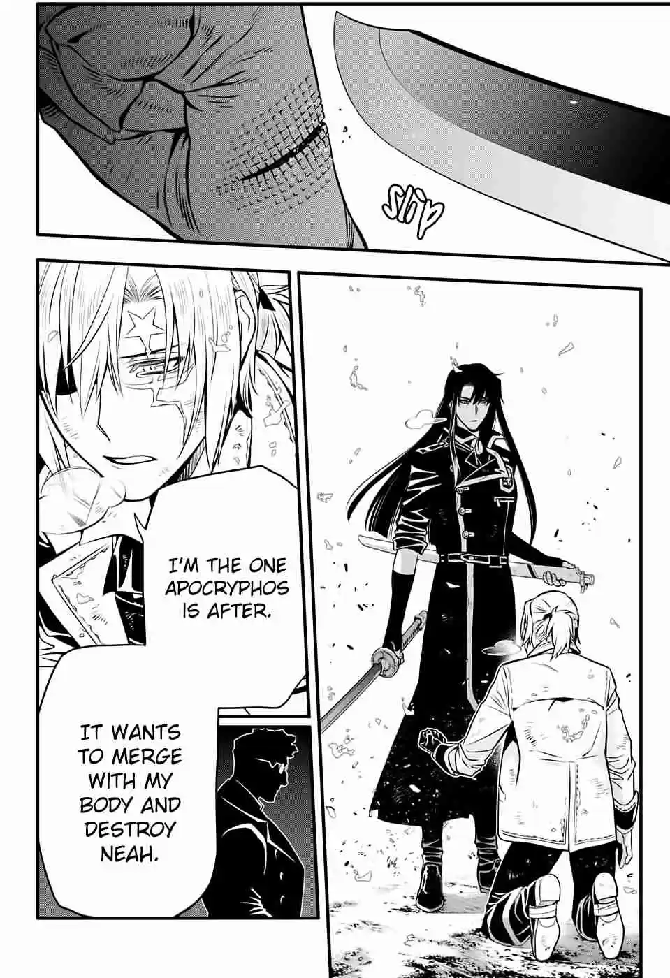 D.Gray man Ch. 230 Saying Goodbye to A.W Tear Tracks in the Flickering Light