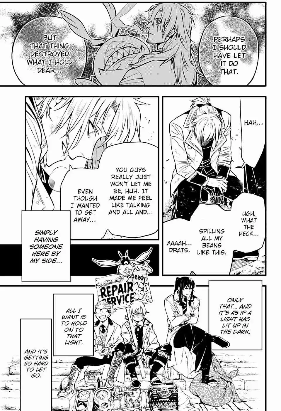 D.Gray man Ch. 230 Saying Goodbye to A.W Tear Tracks in the Flickering Light