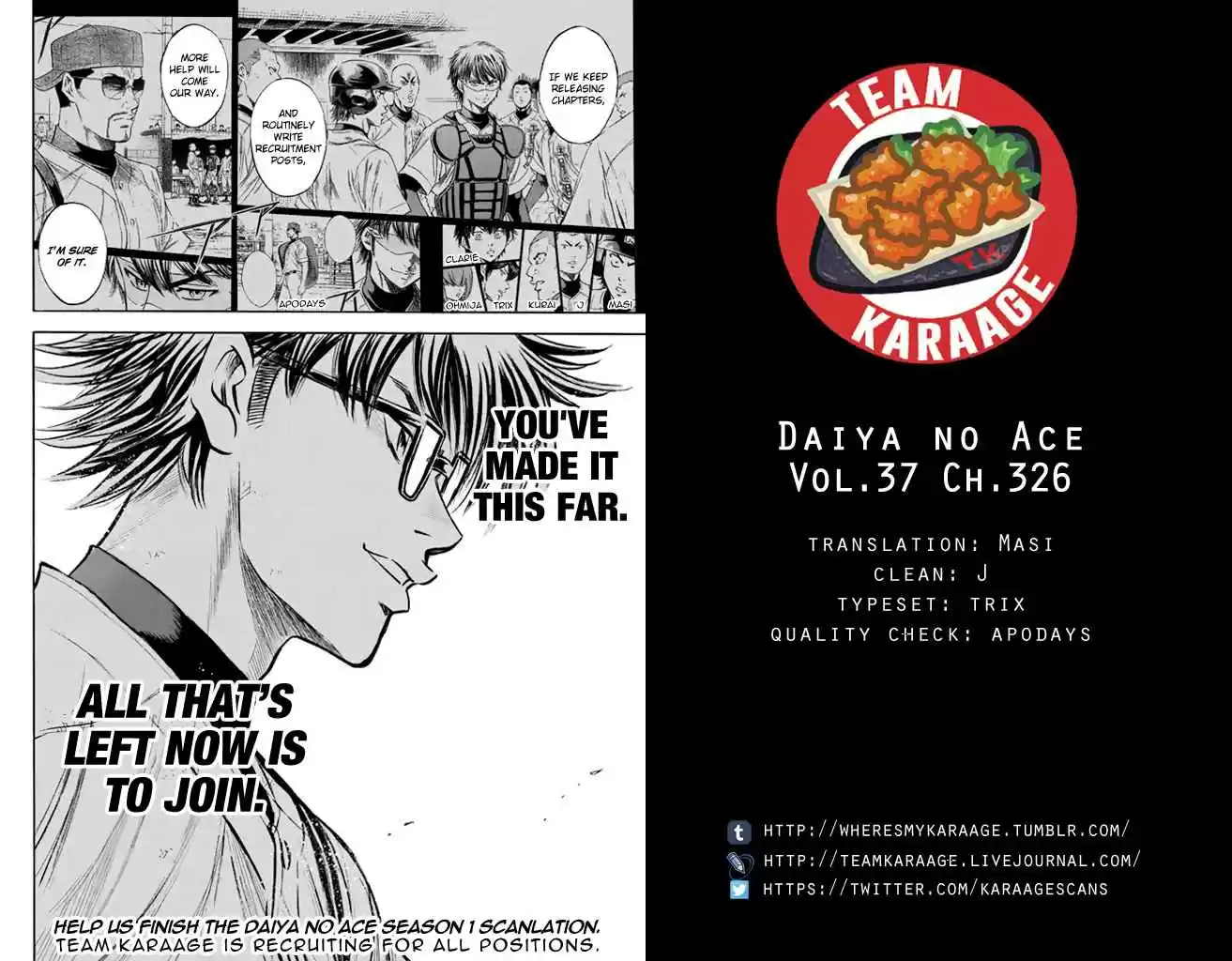 Diamond no Ace Vol.37 Ch.326