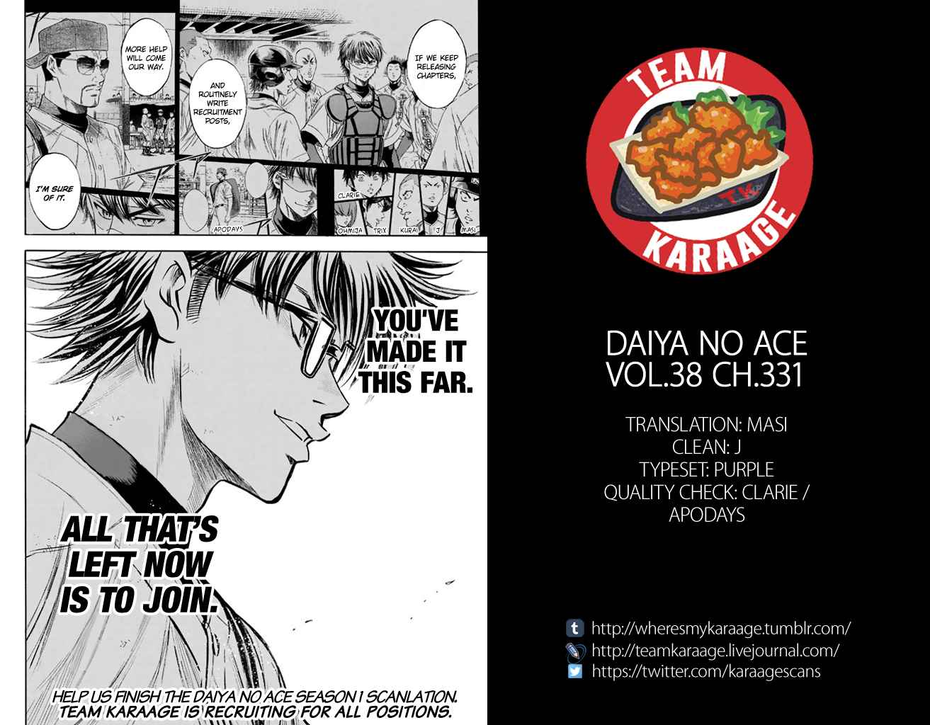 Diamond no Ace Vol.38 Ch.331