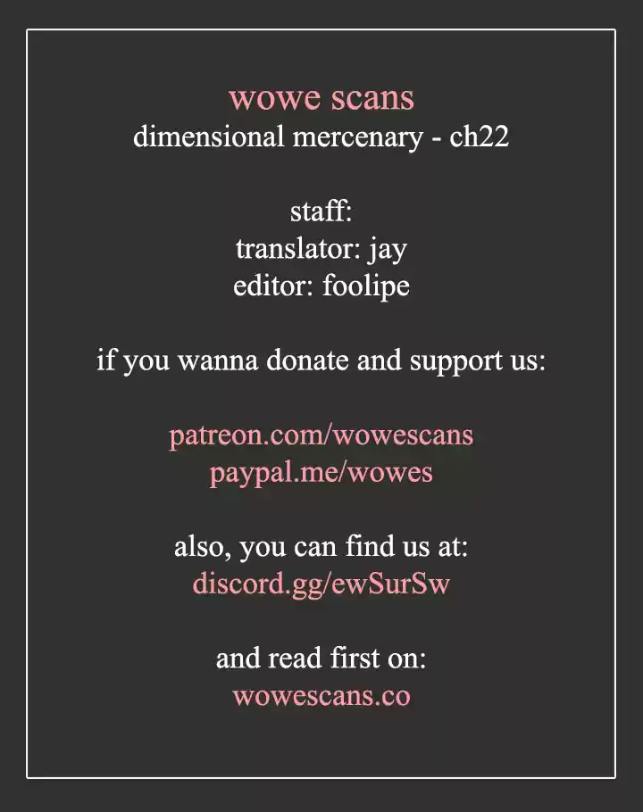 Dimensional Mercenary ( Other World Warrior ) Chapter 22