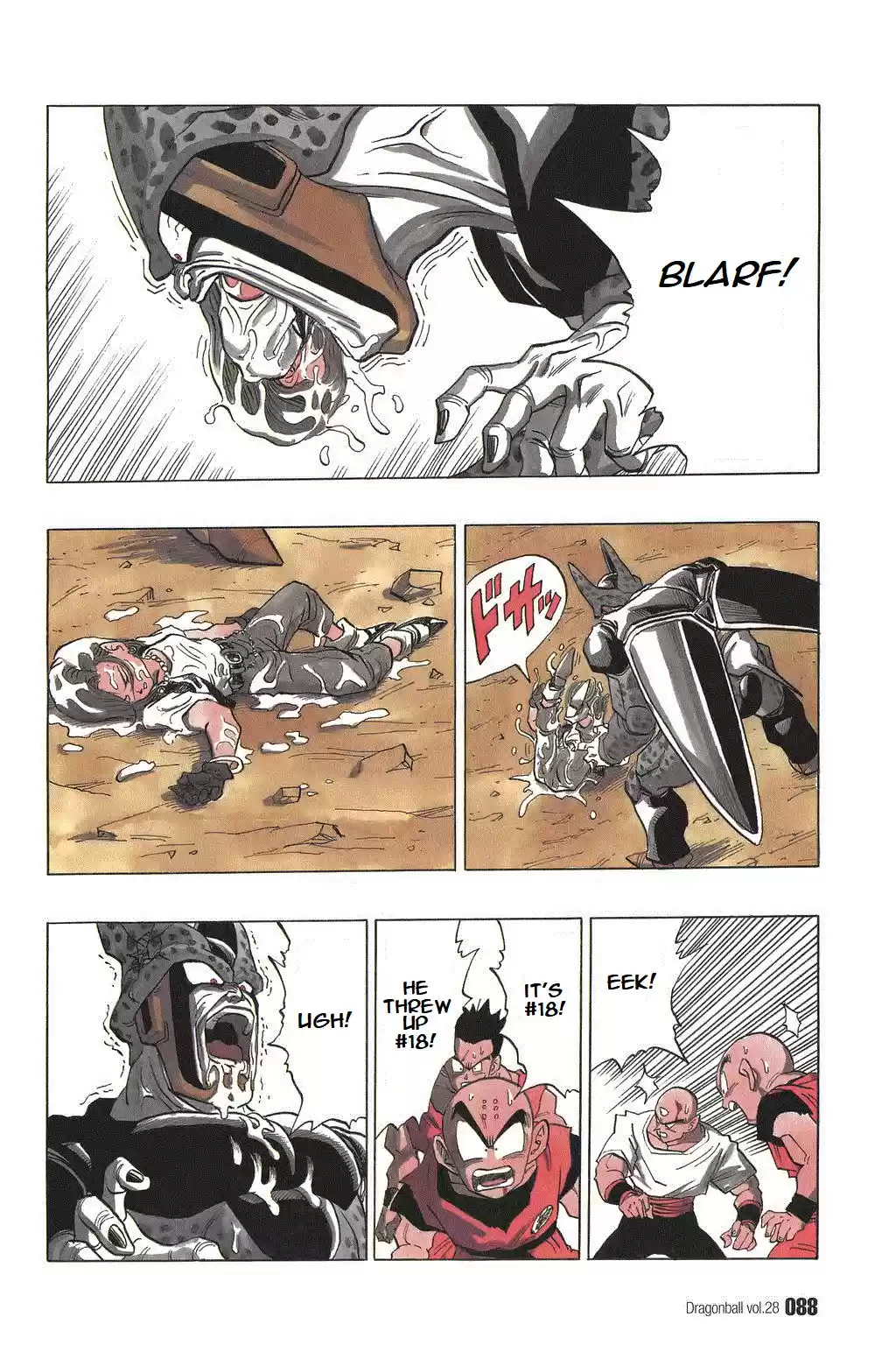 Dragon Ball Vol. 35 Ch. 411 Cell, Driven to the Wall