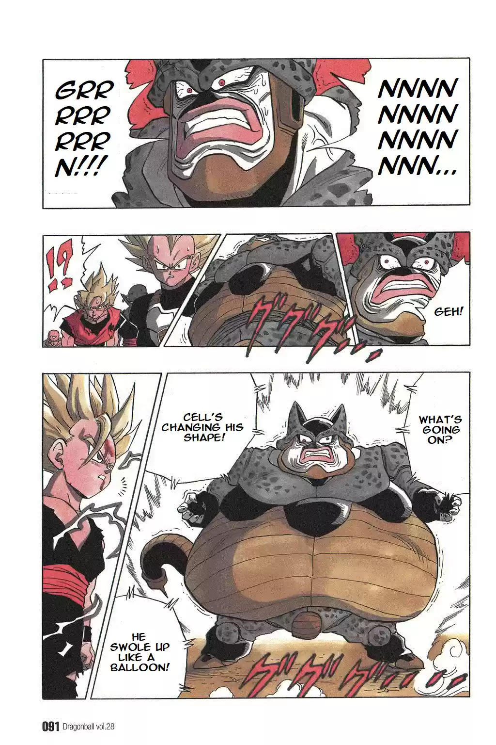 Dragon Ball Vol. 35 Ch. 411 Cell, Driven to the Wall