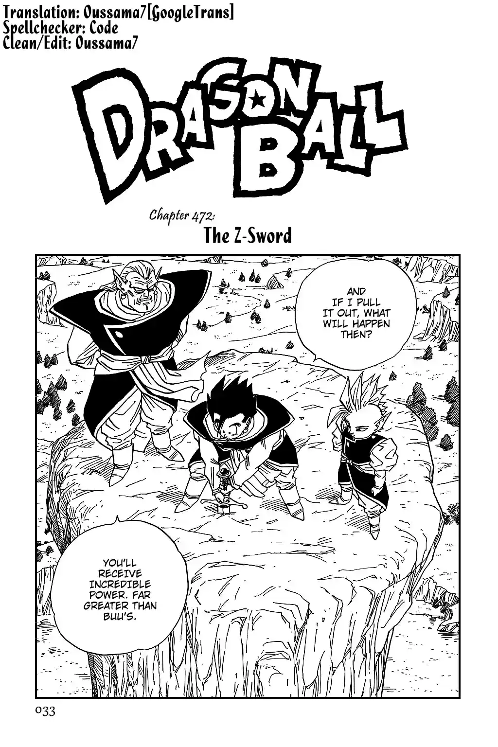 Dragon Ball Vol. 39 Ch. 472 The Z Sword