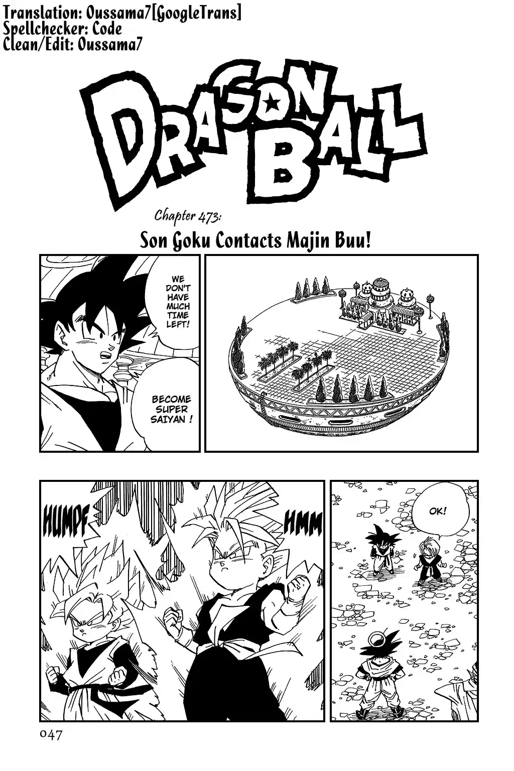 Dragon Ball Vol. 40 Ch. 473 Son Goku Contacts Majin Buu!