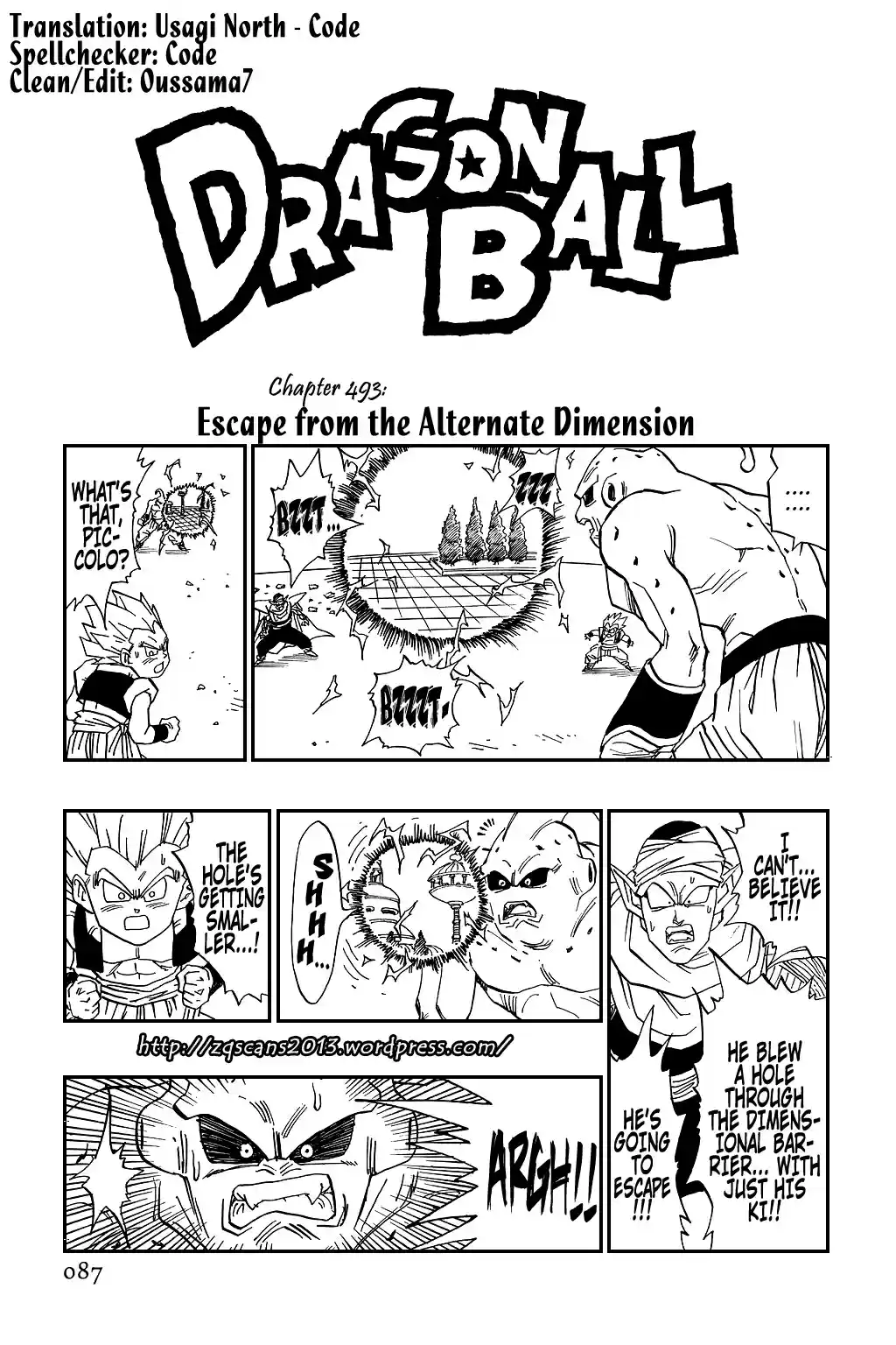 Dragon Ball Vol. 40 Ch. 493 Escape from the Alternate Dimension
