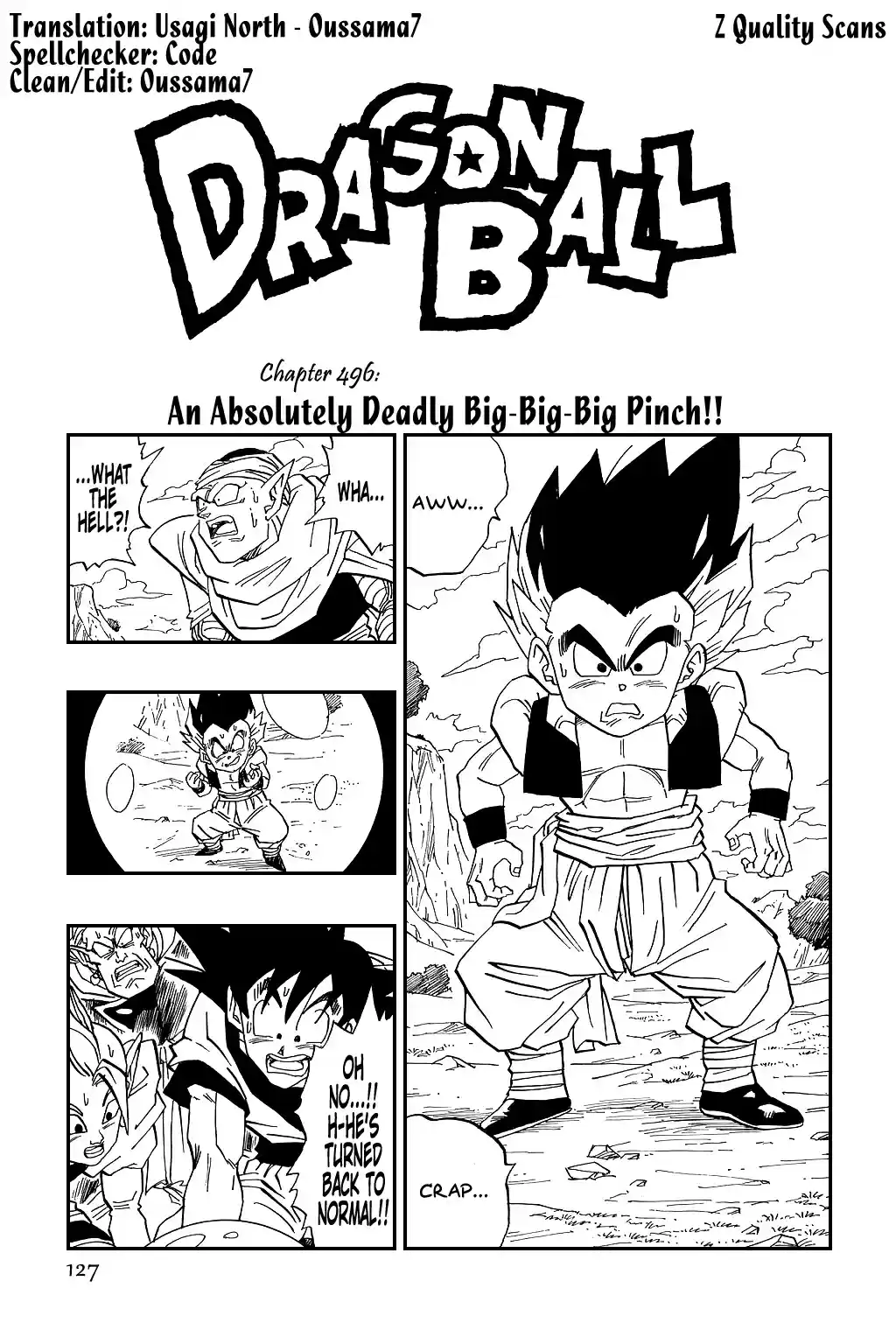 Dragon Ball Vol. 40 Ch. 496 An Absolutely Deadly Big Big Big Pinch!!