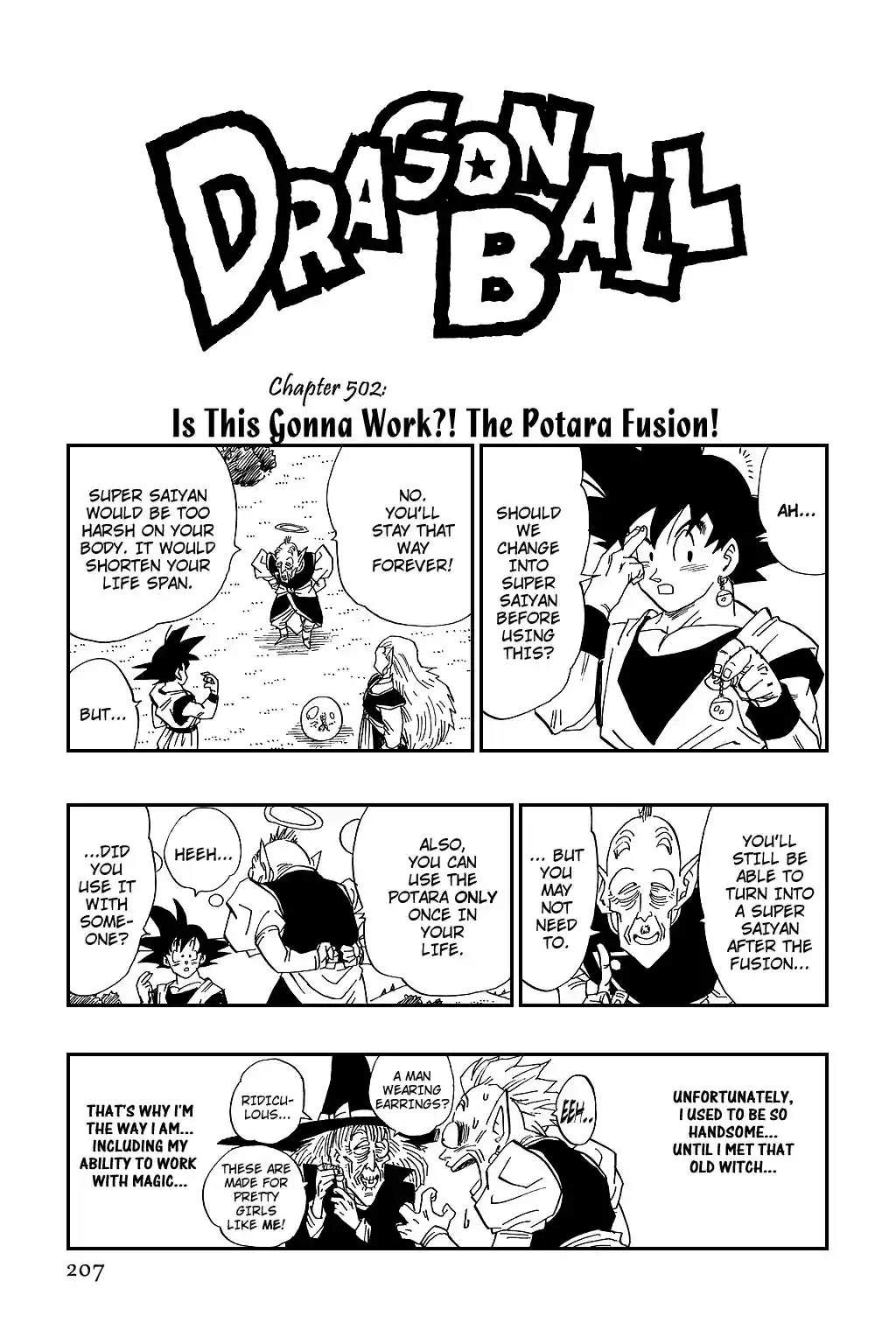 Dragon Ball Vol. 40 Ch. 502 Is This Gonna Work?! The Potara Fusion!