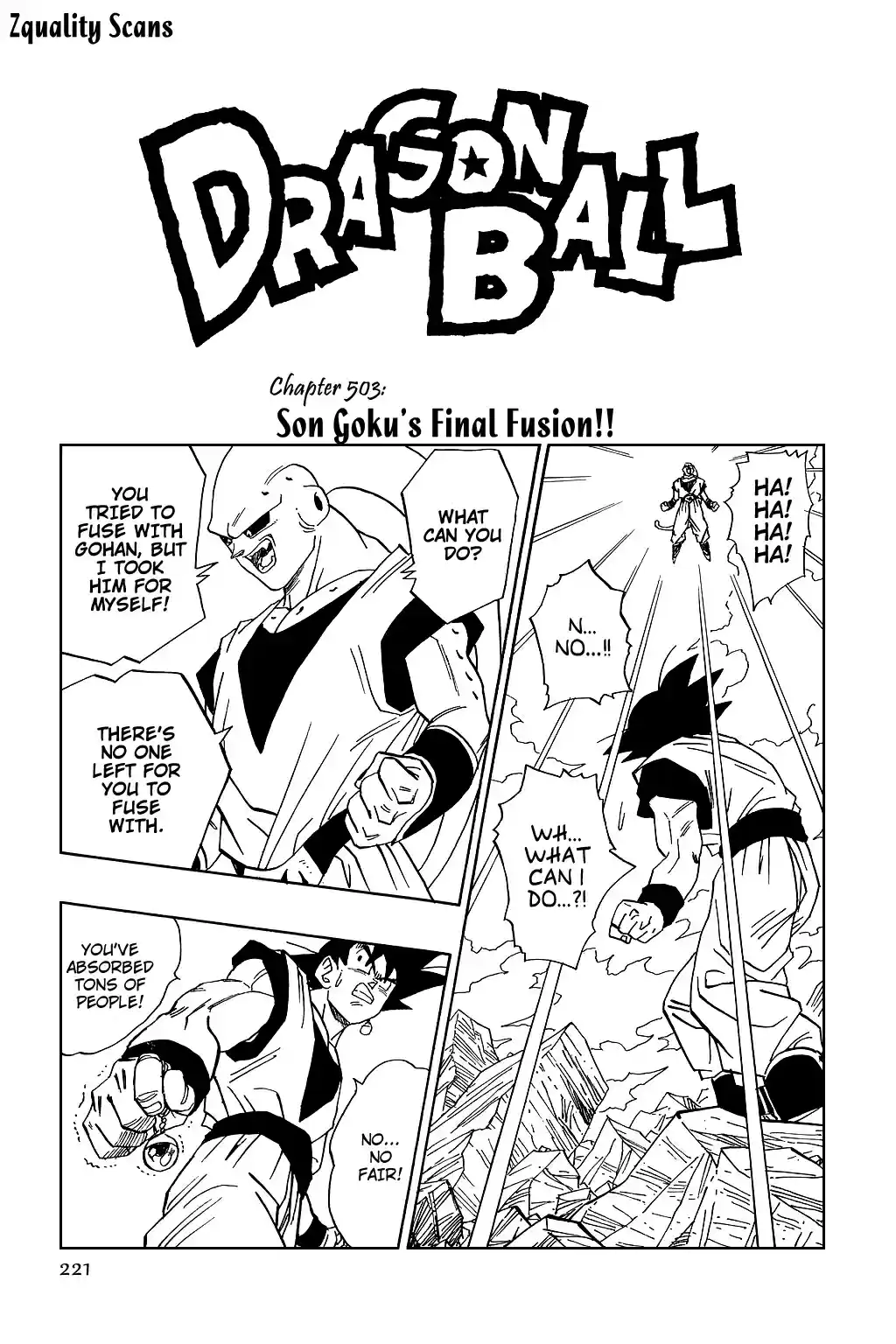 Dragon Ball Vol. 40 Ch. 503 Son Goku's Final Fusion!!