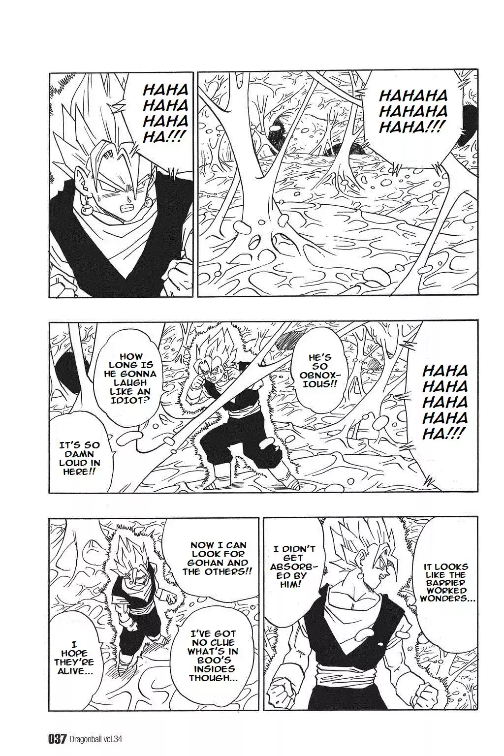 Dragon Ball Vol. 42 Ch. 506 Goku and Vegeta Inside of Boo