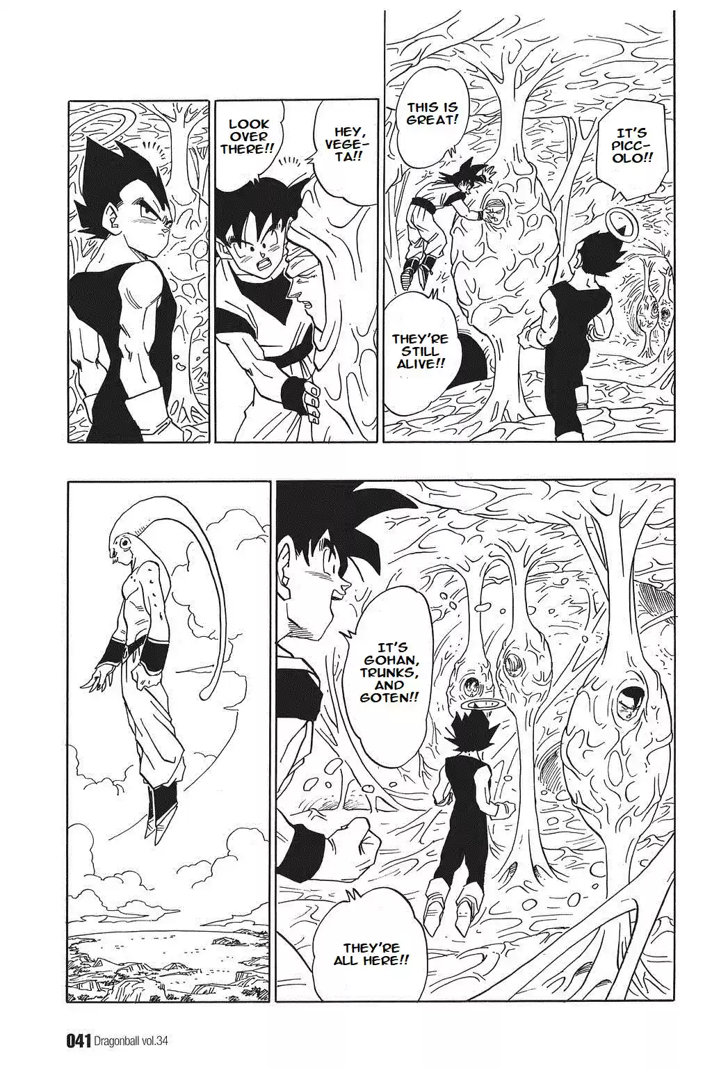 Dragon Ball Vol. 42 Ch. 506 Goku and Vegeta Inside of Boo