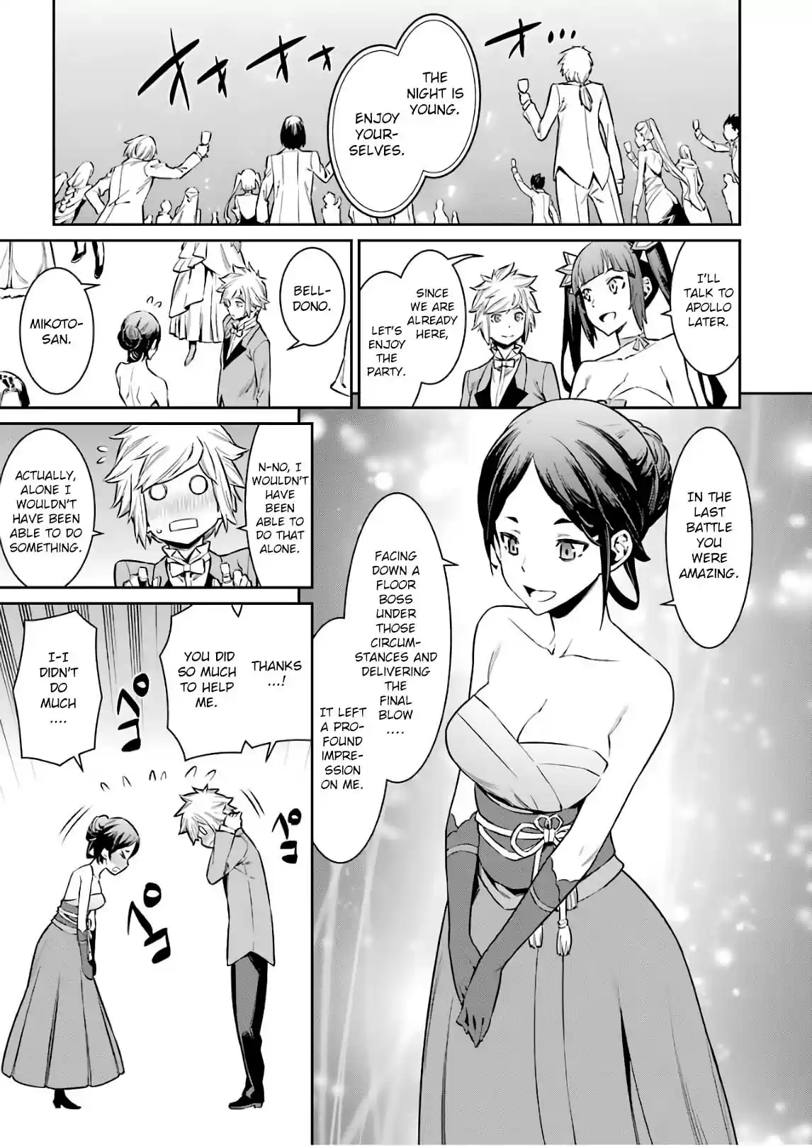 Dungeon ni Deai o Motomeru no wa Machigatte Iru Darou ka Vol. 11 Ch. 88 Party Night