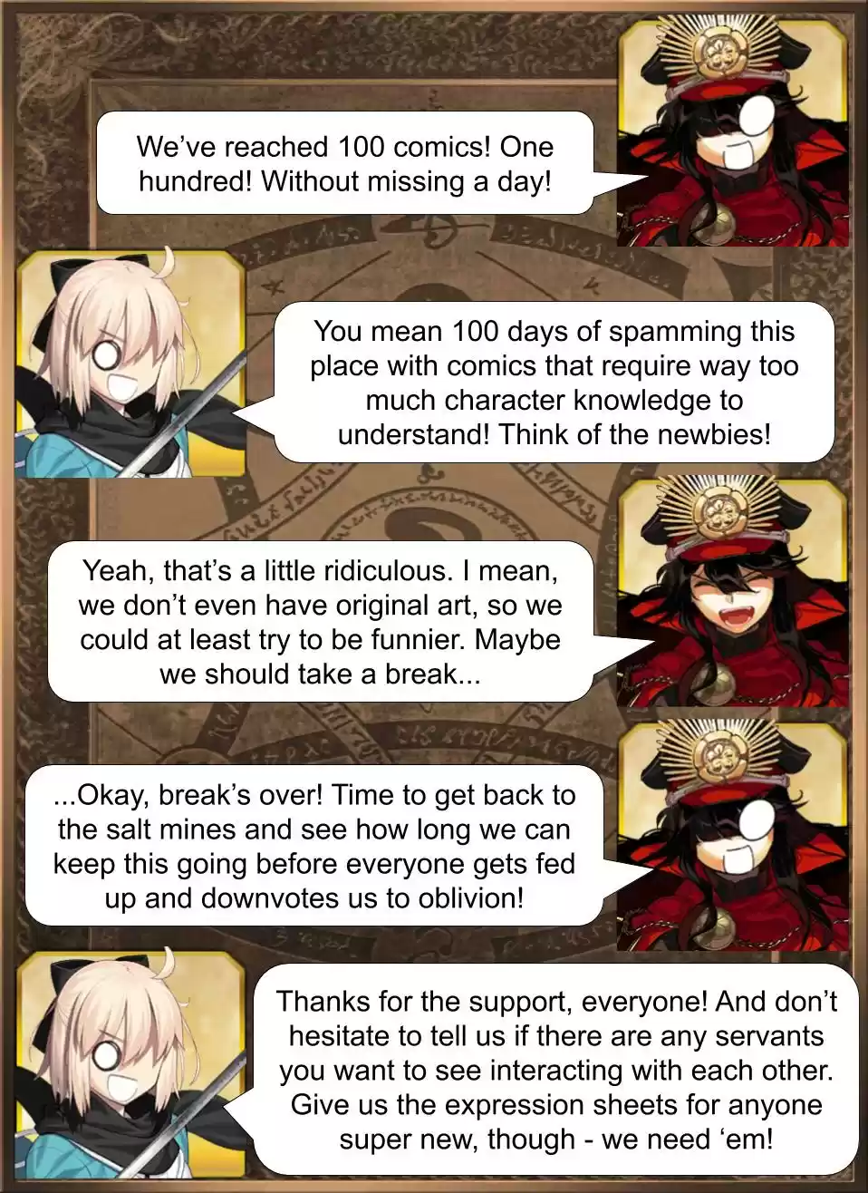 Fate/Grand Order Daily Chaldea (Doujinshi) Ch. 100 One Hundred Comics