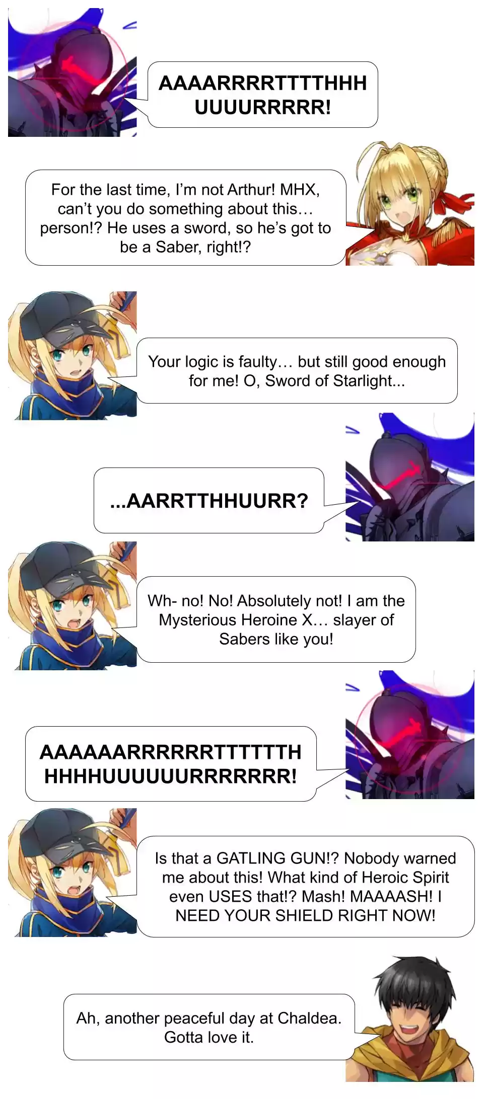 Fate/Grand Order Daily Chaldea (Doujinshi) Ch. 13 Saberfaces