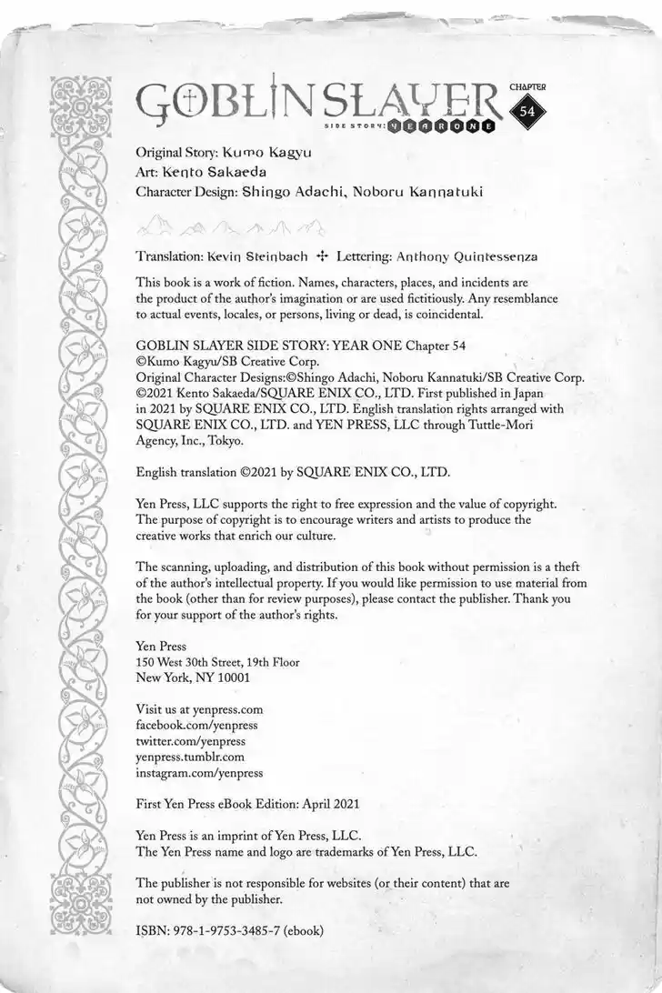 Goblin Slayer: Side Story Year One Ch.054