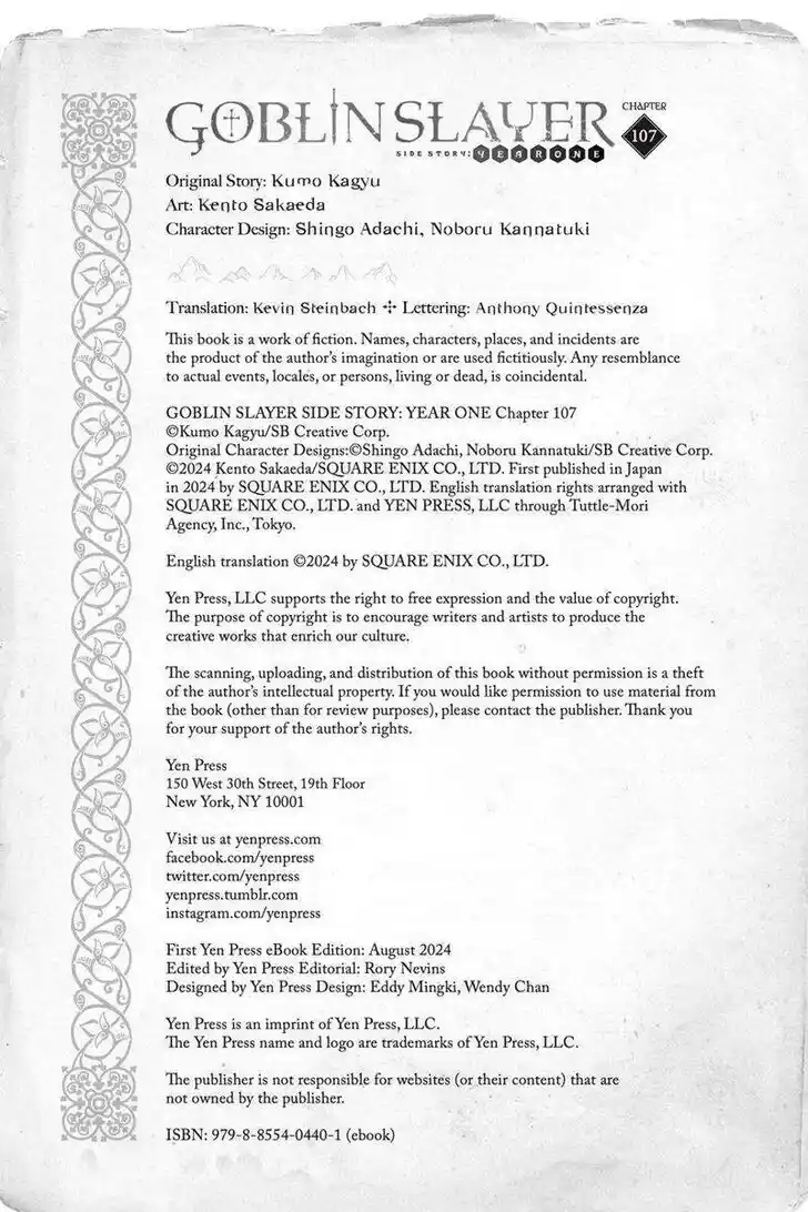 Goblin Slayer: Side Story Year One Ch.107