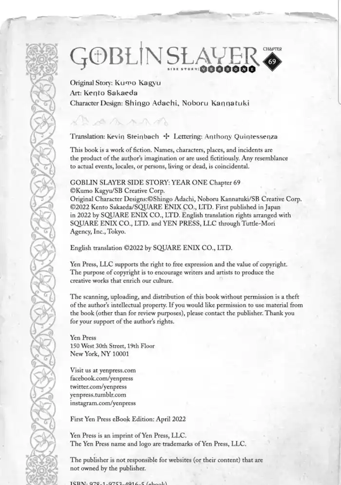 Goblin Slayer: Side Story Year One Chapter 69