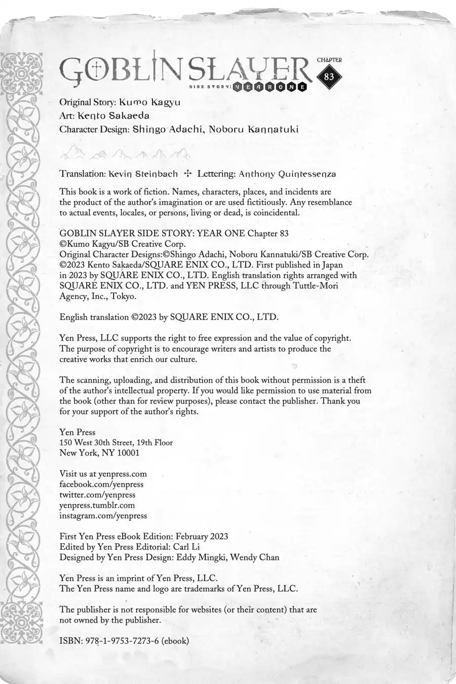 Goblin Slayer: Side Story Year One Chapter 83