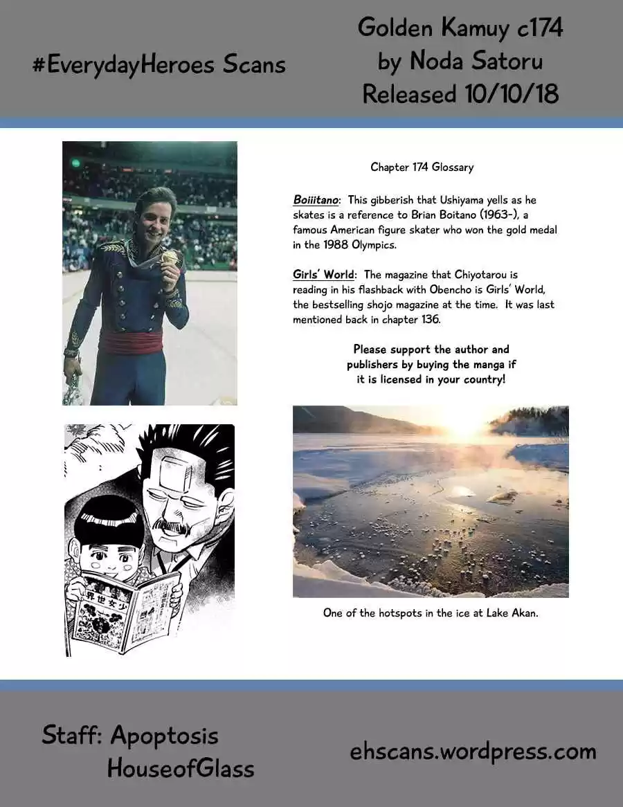 Golden Kamuy Ch. 174 Running Across the Middle of Lake Akan