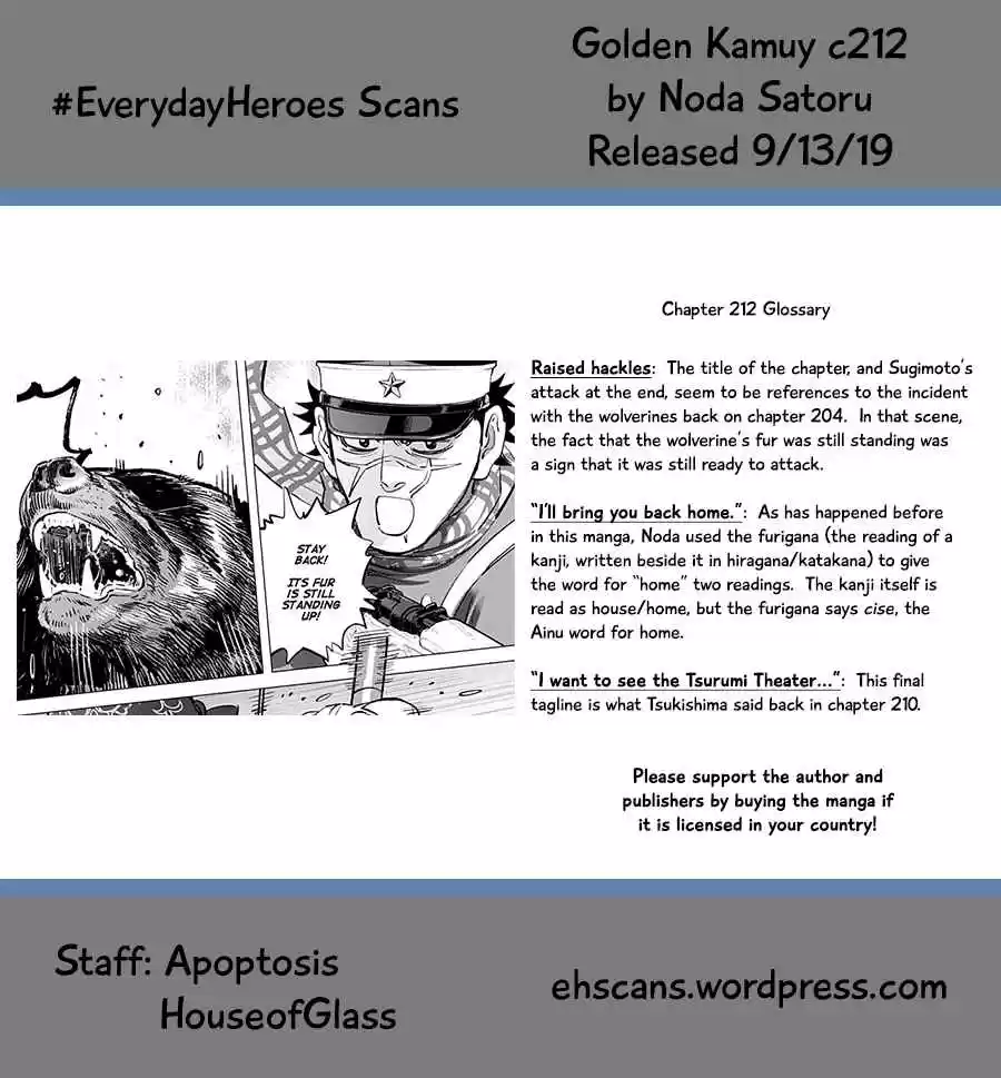 Golden Kamuy Ch. 212 Raised Hackles
