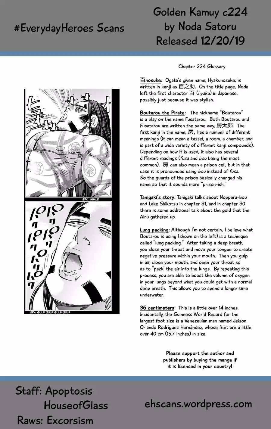 Golden Kamuy Ch. 224 On the Shores of Lake Shikotsu